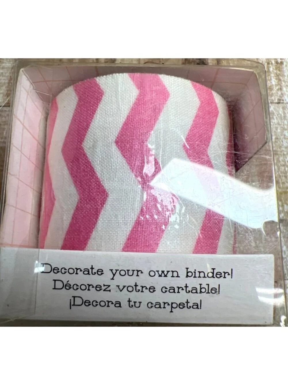 2 Pkg K&Company SMASH Pink & White Zig Zag Fabric Tape 16 Ft Roll Decorative